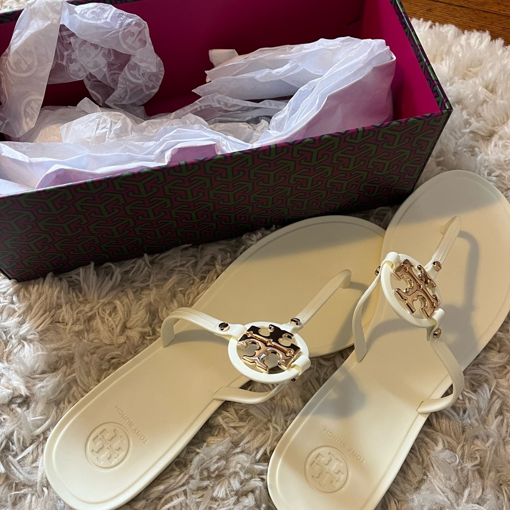 Tory Burch White MINI MILLER JELLY SANDAL